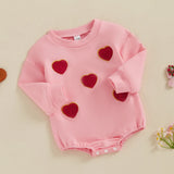 Baby Girl Heart Embroidery Sweatshirt