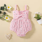 Newborn Baby Girls Flower Bow Rompers