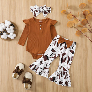 Newborn Infant Baby Girl Leopard Clothes Set