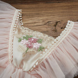 Baby Girls Embroidery Tulle Romper Dress Headband