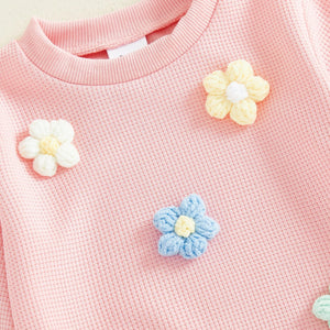 Toddler Girl Crochet Flower Fall Outfits
