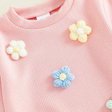 Toddler Girl Crochet Flower Fall Outfits