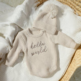 Hello World Rompers Hat Newborn Photography