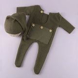 Newborn Photography Suit Romper Hat Set