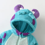 Baby Infant Fleece Horn Hooded Jumpsuit