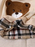 Cute Bear Embroidered Sweatshirt Pants Baby Outfit