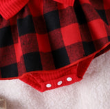 Newborn Baby Girl Red Romper Dress Headband