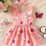 Adorable Baby Girl Pink Dress + Headband