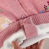Toddler Girl Children's Rabbit Embroidered Cardigan