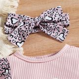 Newborn Baby Girl Leopard Clothes Set