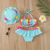 Baby Girls 3pcs Flower Bathing Suit