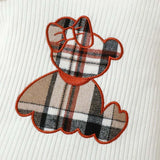 Newborn Baby Girl Plaid Bear Clothes Set