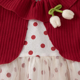 Baby Girl Long Sleeve Polka Dot Dresses
