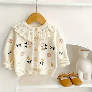 Baby Girls Flower Embroidery Cardigan