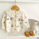 Baby Girls Flower Embroidery Cardigan