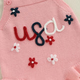 Baby Girl Knit Embroidery Rompers