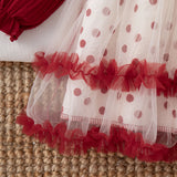 Baby Girl Long Sleeve Polka Dot Dresses