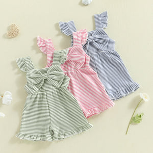 Toddler Baby Girls Striped Summer Jumpsuits
