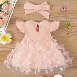 Baby Girls Butterfly Dress + Headband-Elite Outlet Store