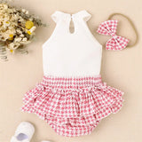Baby Girl Heart Plaid Clothes Set 0-24M