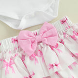 Baby Girls Bow Embroidery Clothes Set