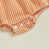 Baby Girl Halloween Embroidery Pumpkin Romper