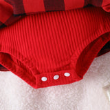 Newborn Baby Girl Red Romper Dress Headband