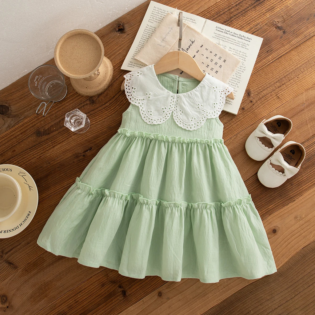 Baby Girl Toddler Summer Cotton Beach Dresses Green / 2-3 Years