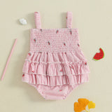 Baby Girl Pink Watermelon Summer Rompers