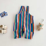Baby kids play suit with multi color stripes.