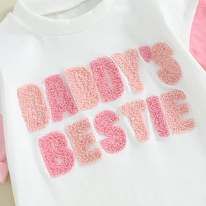Baby Girl Embroidery Daddy's Bestie Rompers