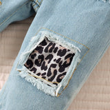 Baby Girl Toddler Leopard Jeans Clothes Set