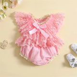 Newborn Infant Baby Girl Floral Lace Rompers
