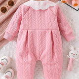 Warm Cute Newborn Baby Girls Pink Jumpsuit