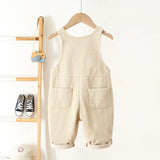 Baby Girls Toddler Corduroy Heart Embroidery Jumpsuit