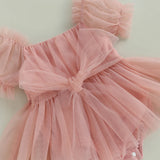 Baby Girl Romper Tulle Dress Headband Sets