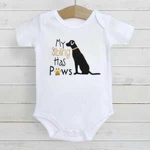 Newborn Baby My Sibling Has Paws Cute Bodysuits