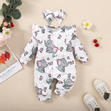 Baby Girl Cute Elephant Bodysuit + Headband-Elite Outlet Store