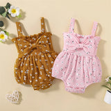 Newborn Baby Girls Flower Bow Rompers