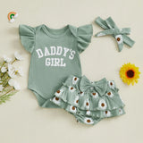 Daddy's Girl Pink Green Baby Clothes Sets