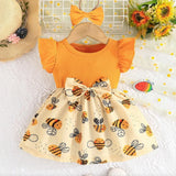 Baby Girls Toddler Bee Dress Headband