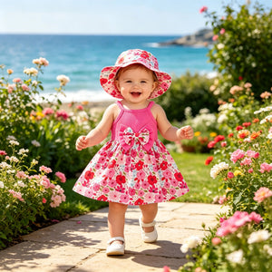 Baby Girls Pink Summer Dress + Hat