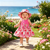 Baby Girls Pink Summer Dress + Hat