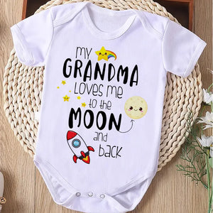 Newborn Baby Onesies My Grandma Loves Me