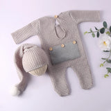 Newborn Photography Suit Romper Hat Set