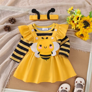 Newborn Baby Girl Halloween Bee Clothes Set