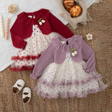 Baby Girl Long Sleeve Polka Dot Dresses