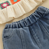 Baby Girls Crochet Denim Clothes Set