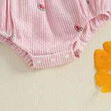 Baby Girl Pink Watermelon Summer Rompers