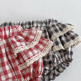 Baby Girls Plaid Ruffles Bloomers 0-3T